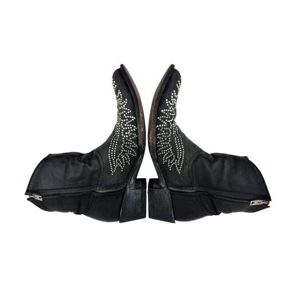 Size 8 Old Gringo Eagle Swarovski Crystals Snip Toe Ankle Cowboy Cowgirl Boots - Picture 5 of 14